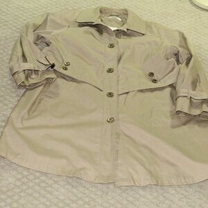 Vintage Misty Harbor Women’s Khaki Belted Long Trench Coat Size 12 Lined Jacket